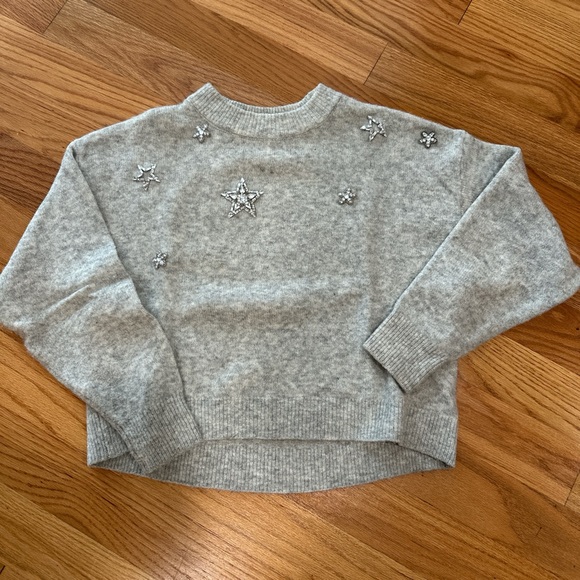 H&M Gray Sweater with Star Embellishments - Picture 1 of 2